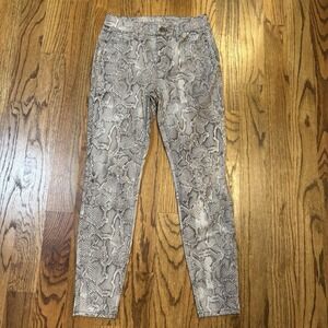 WHITE HOUSE BLACK MARKET Women's Skinny Ankle High Rise Snake Gray‎ Size 2